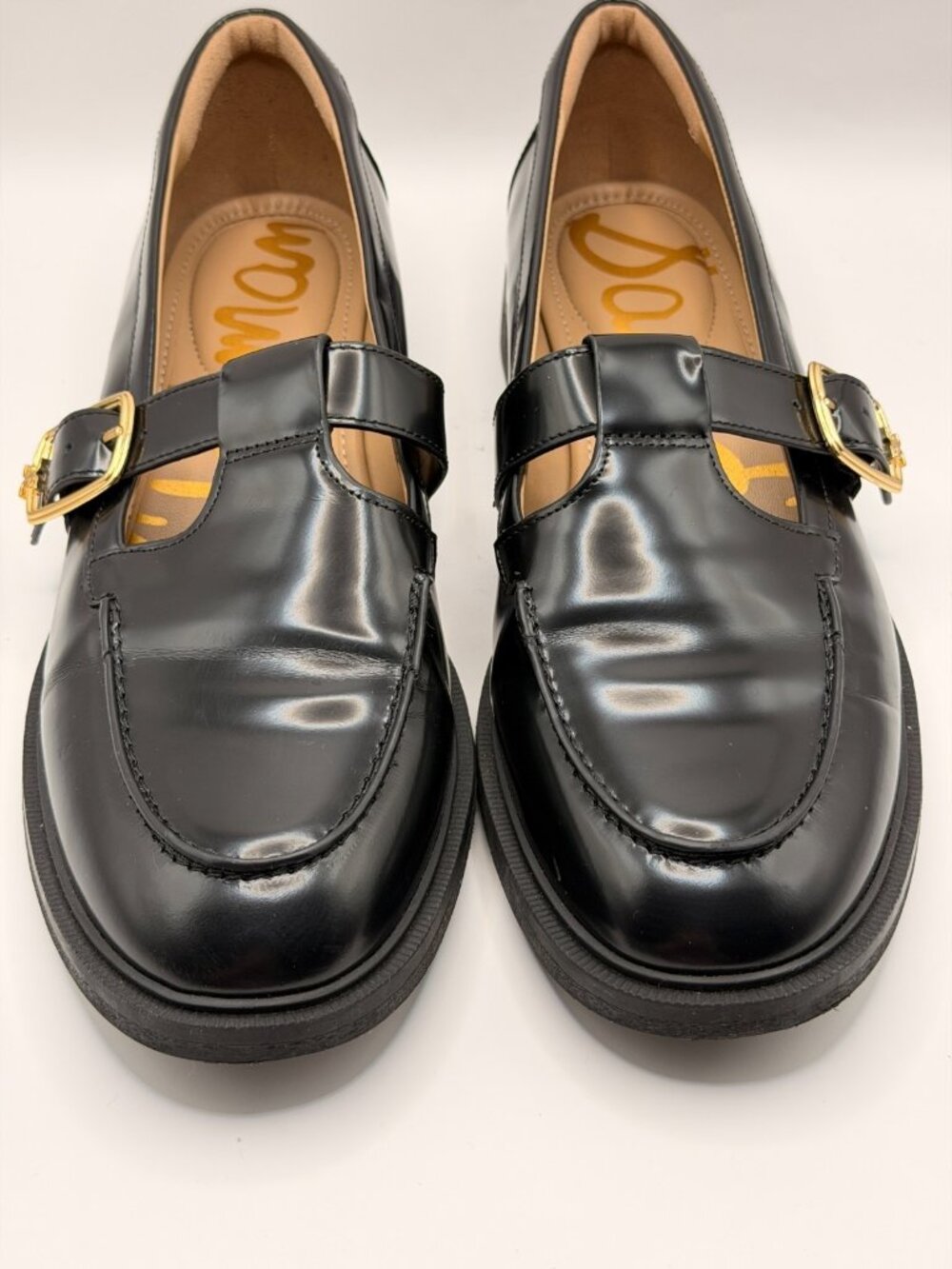 Sam Edelman Women's Elaina T-Strap Leather Mary Jane Black Loafers Sz 10.5 - Picture 3 of 9